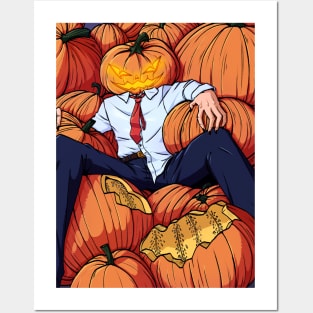 Pumpkin patch man Posters and Art